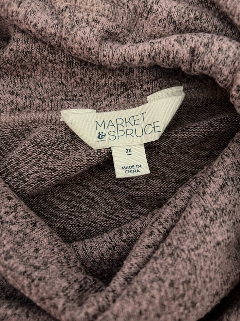 Market & Spruce 2X Purple Cowl Neck Longline Loungewear Lightweight Sweater - Picture 5 of 6